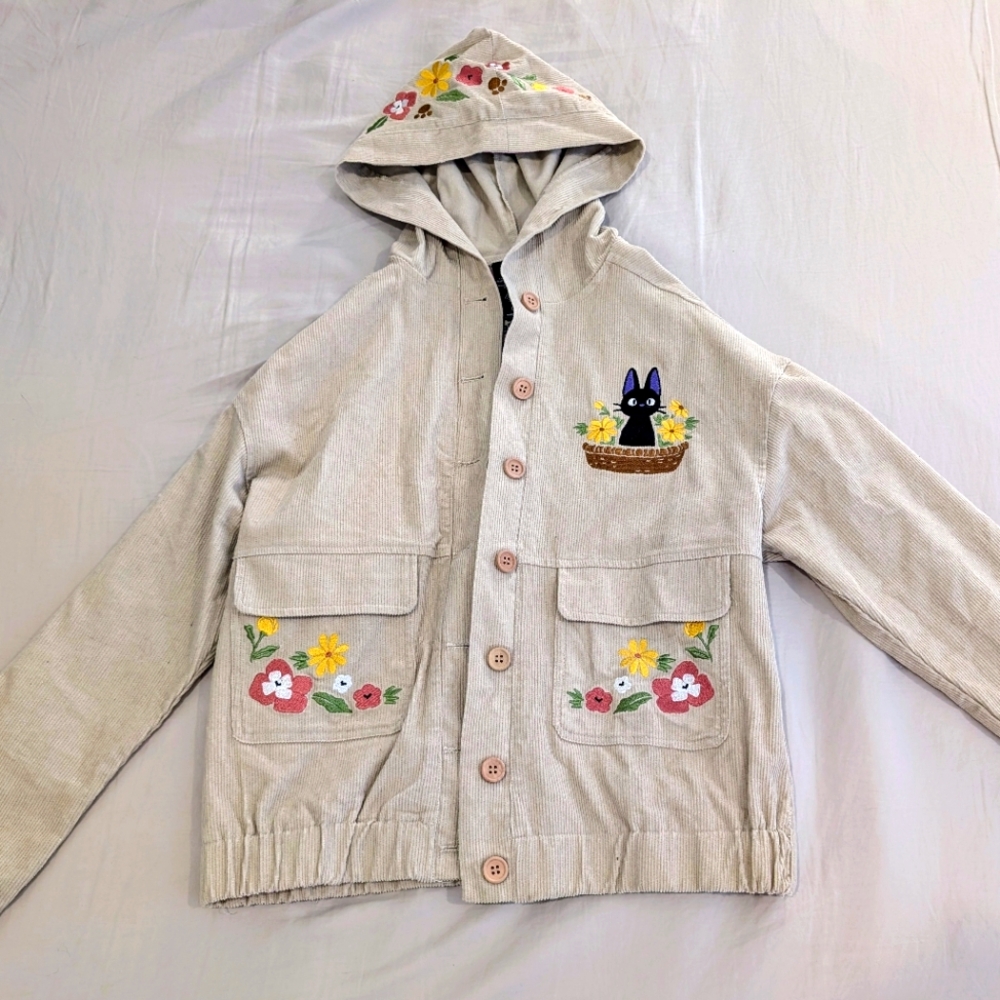 Studio Ghibli Kiki’s Delivery Service Jiji floral corduroy jacket from BoxLunch